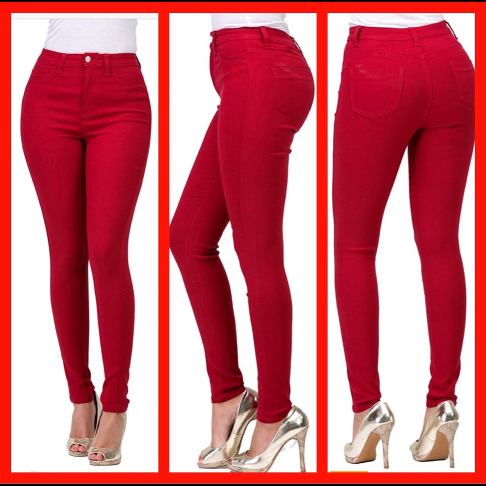 High waisted skinny jeans